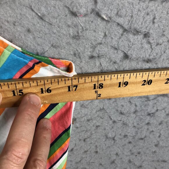 Red Camel Top Womens Large Rainbow Stripes Halter Babydoll Y2K Retro Summer - Picture 5 of 16